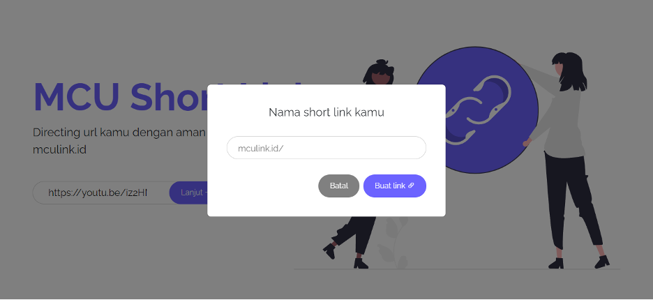                                         Short Link. Sebuah website untuk melakukan kustom pada URL yang panjang menjadi URL ringkas yang dipersiapkan pada domain.
                                        